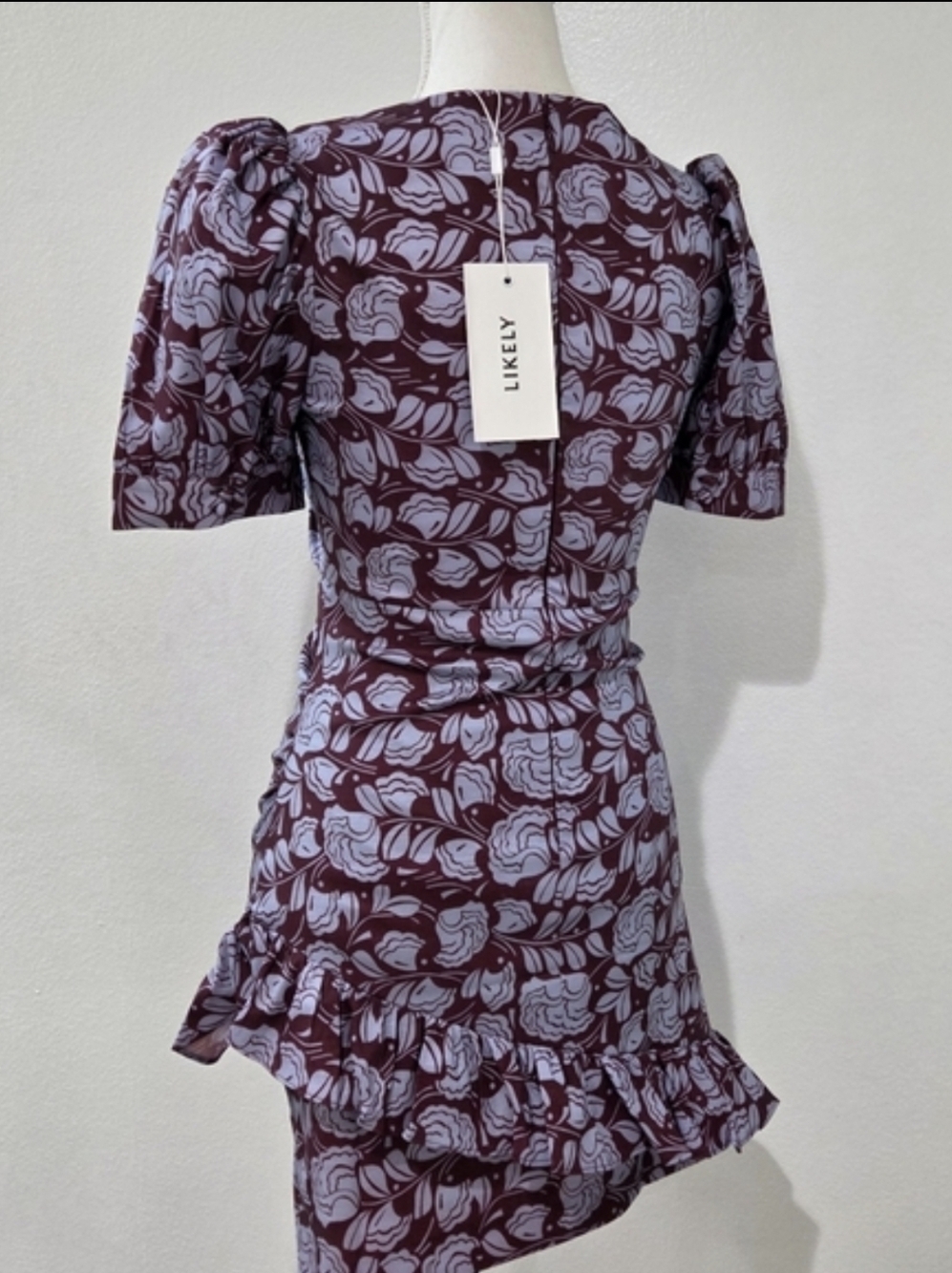 Likely Sandra Puff Sleeve Floral Paisley Square Neckline Dress - Picture 5 of 7